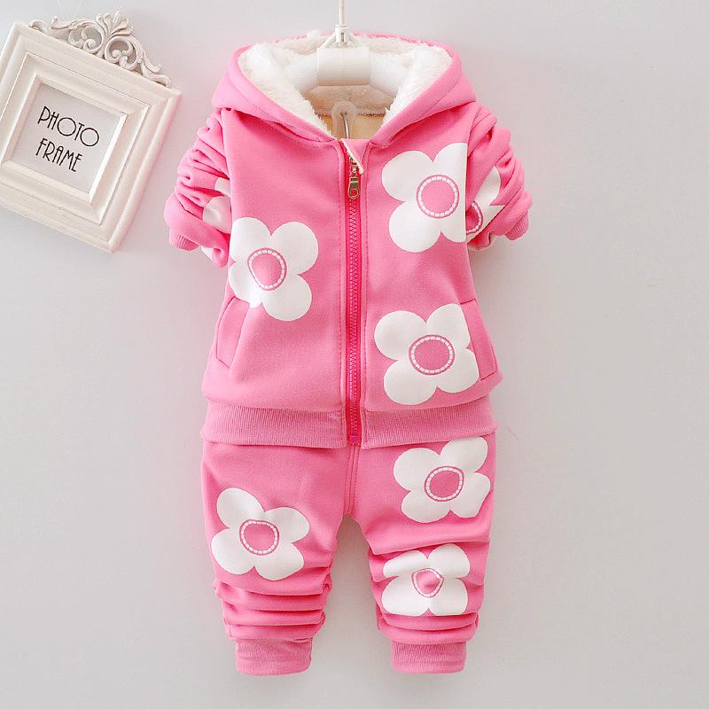 Plant Parent Hoodie - طفل الفتيات زهرة الكرتون سميكة الصوفية