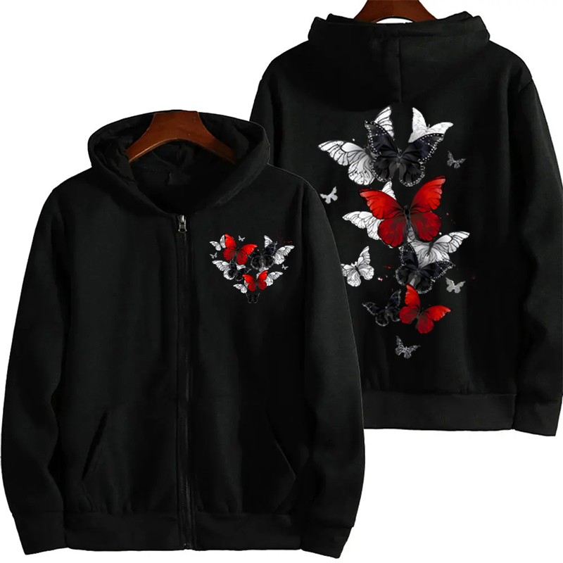 Plant Parent Hoodie - امرأة سستة هوديي بلوزات الأسود والأحمر